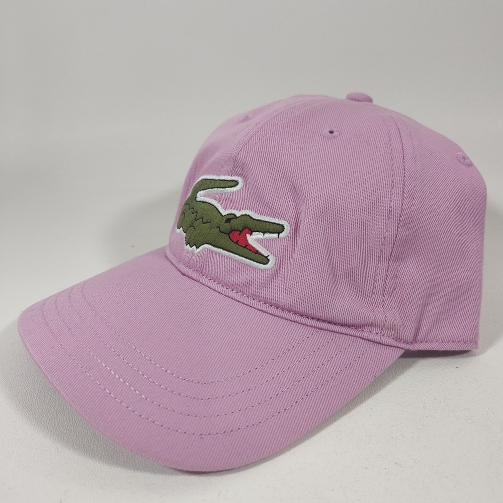 MEN'S LACOSTE CONTRAST STRAP AND OVERSIZED CROCODILE COTTON CAP PINK - Picture 2 of 4